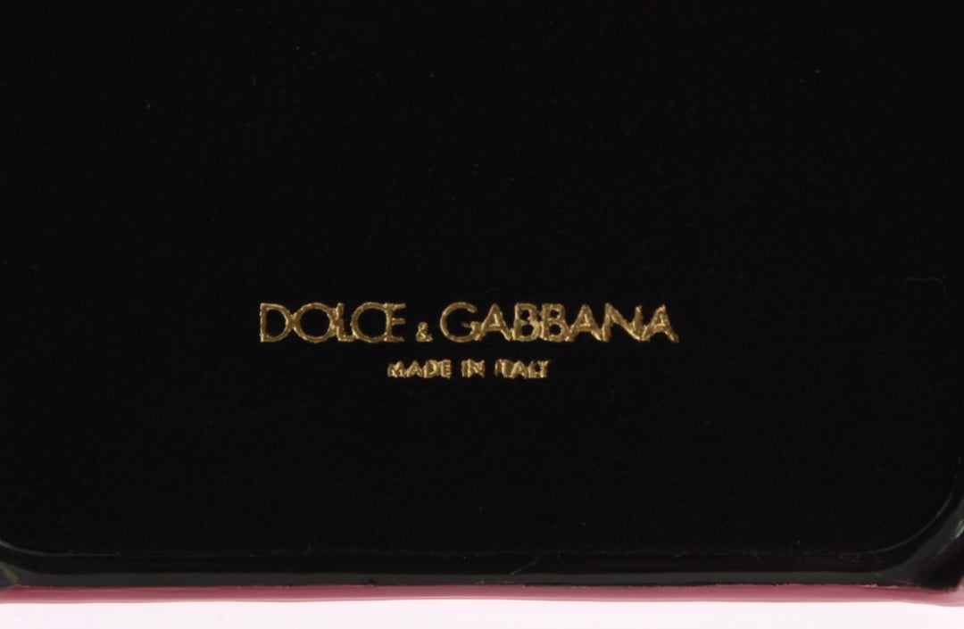 Dolce & Gabbana Pink Leather Heart Phone Cover