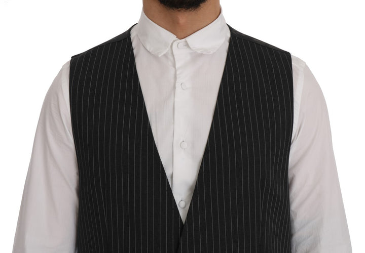 Dolce & Gabbana Gray Wool Stretch Vest