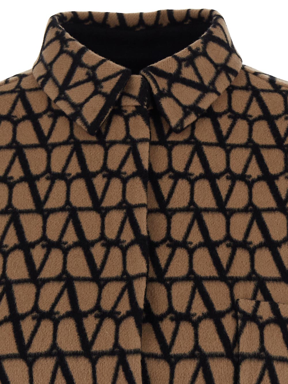 Valentino Overshirt In Toile Iconographe Double Coat