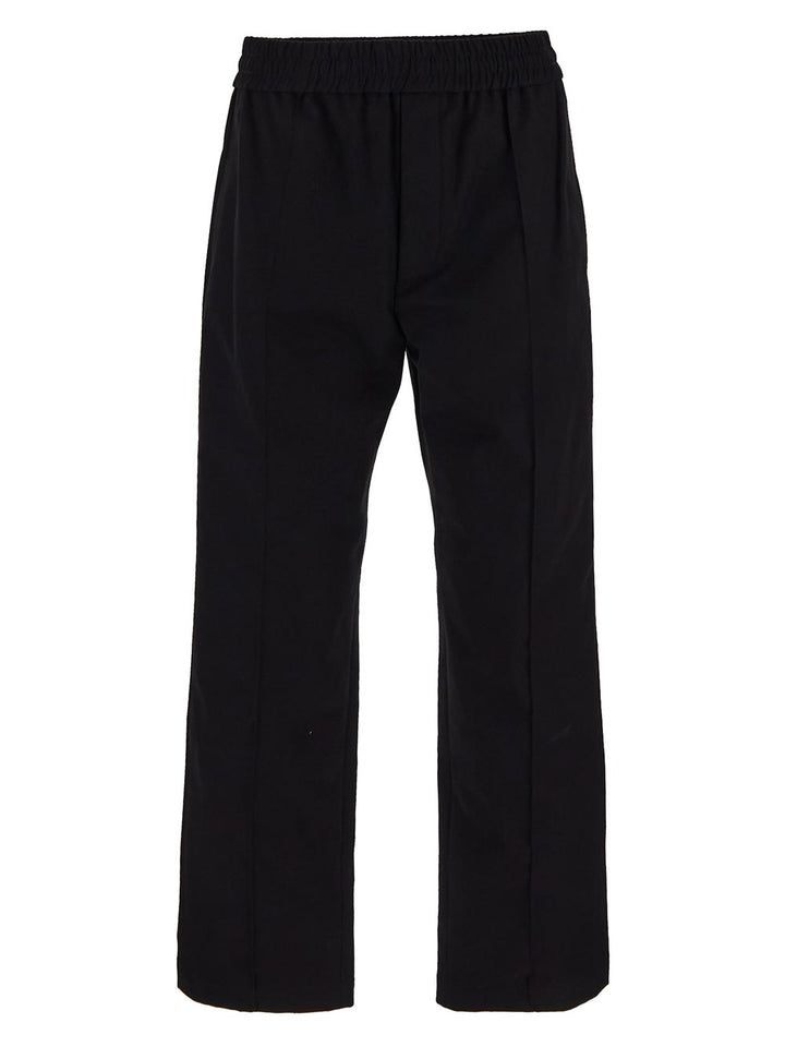 Valentino Stretch Cotton Canvas Pants With Rubberized V Detail