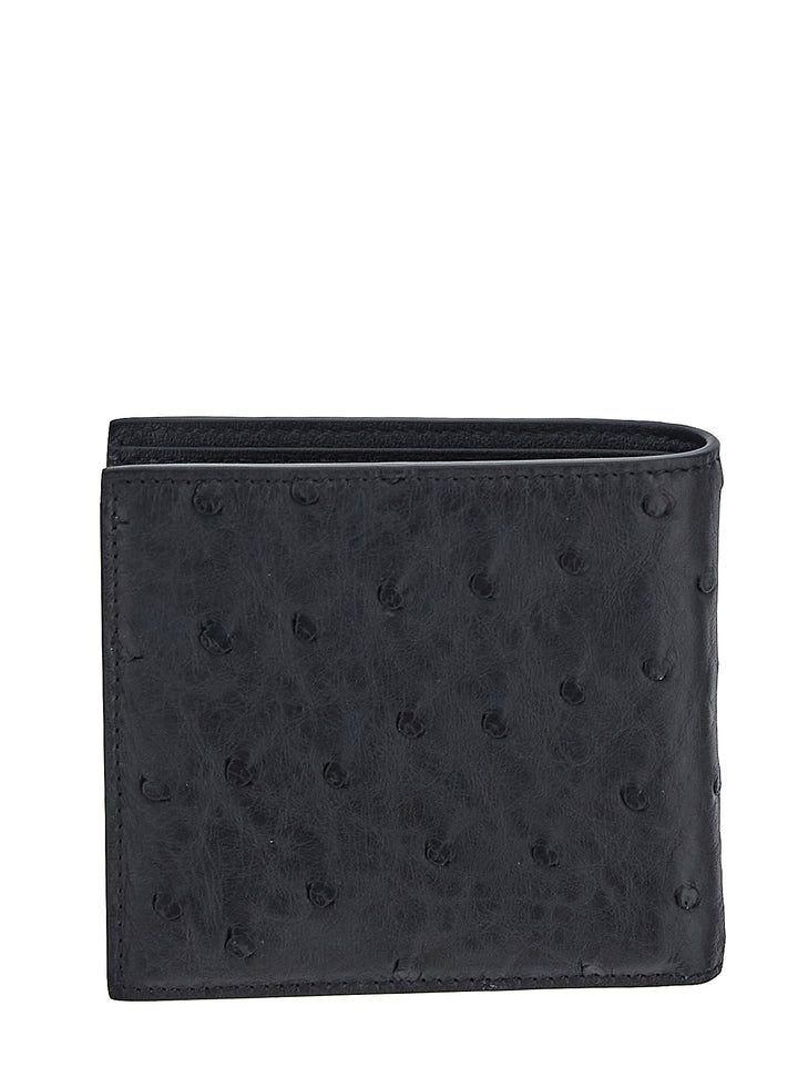 Valentino Garavani Ostrich-Effect Leather Wallet