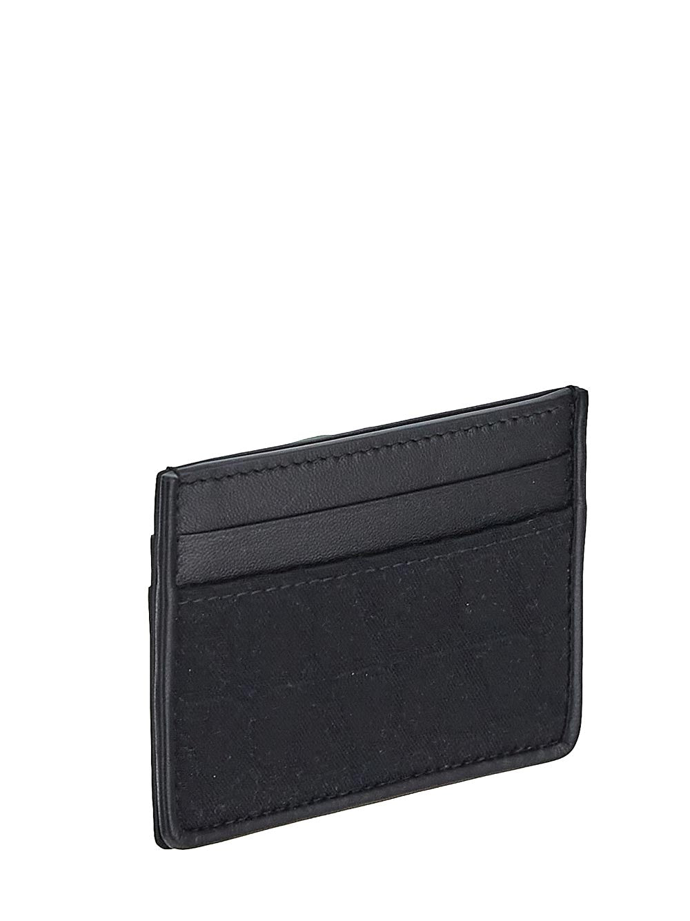Valentino Garavani Toile Iconographe Card Holder In Technical Fabric With Leather Details