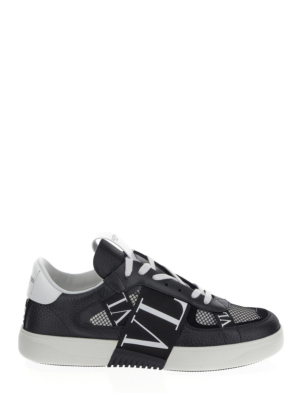 Valentino Garavani Vl7N Low-Top Sneakers In Calfskin And Mesh Fabric With Bands