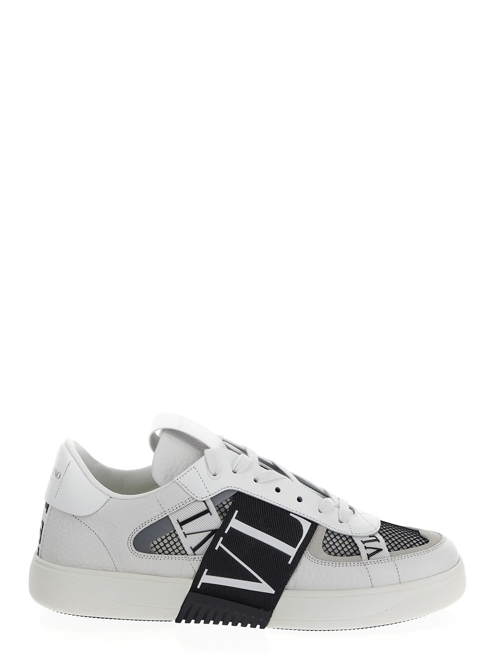 Valentino Garavani Vl7N Low-Top Sneakers In Calfskin And Mesh Fabric With Bands