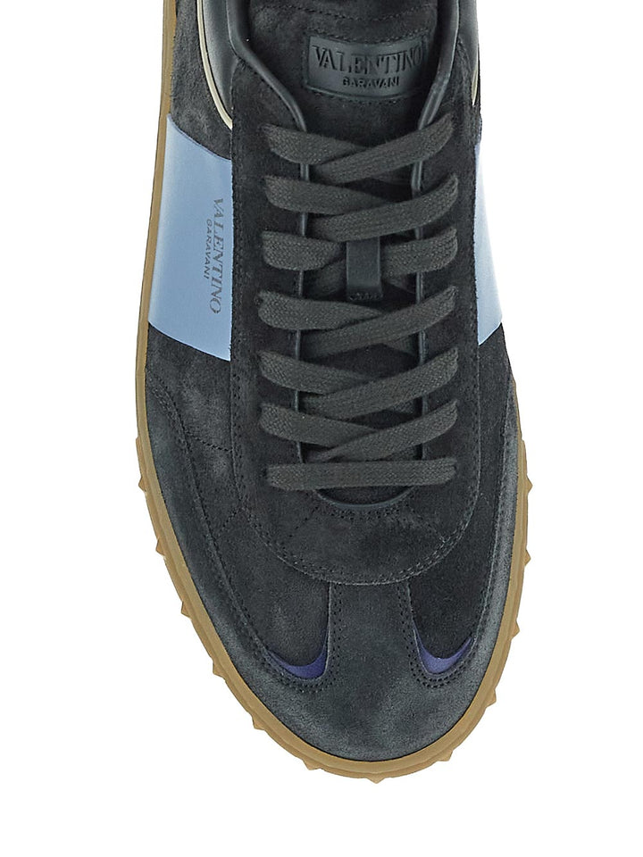 Valentino Garavani Upvillage Low Top Sneaker In Split Leather And Calfskin Nappa Leather