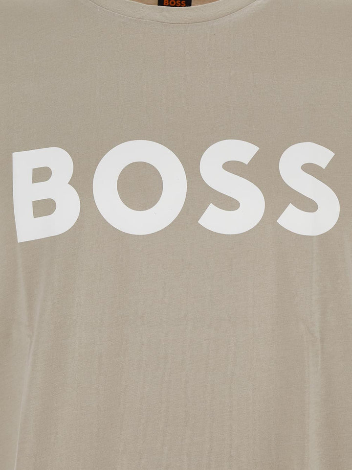Boss Cotton-Jersey T-Shirt With Rubber-Print Logo