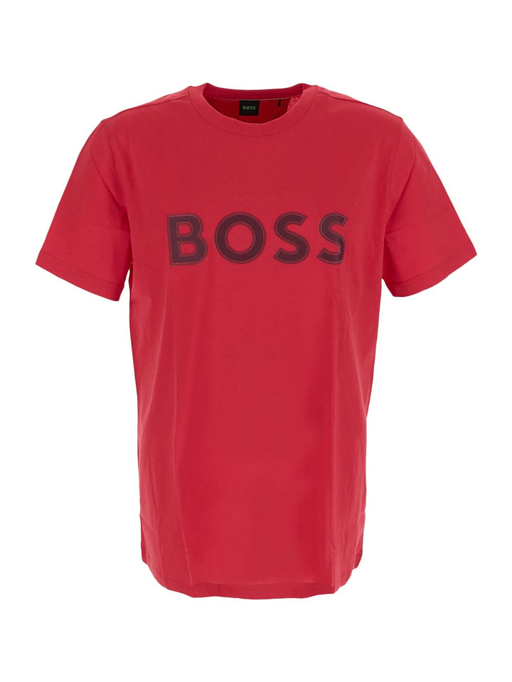 Boss Cotton-Jersey Regular-Fit T-Shirt With Logo Print