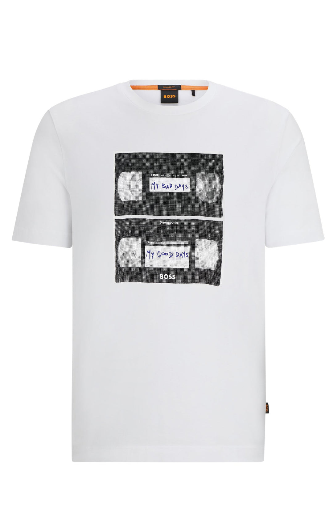 Boss Cotton-Jersey T-Shirt With Music-Inspired Print