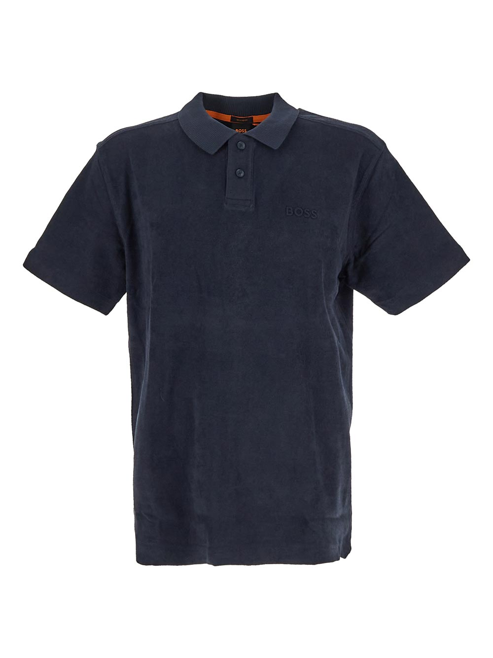 Boss Cotton-Towelling Polo Shirt With Mixed-Technique Logo