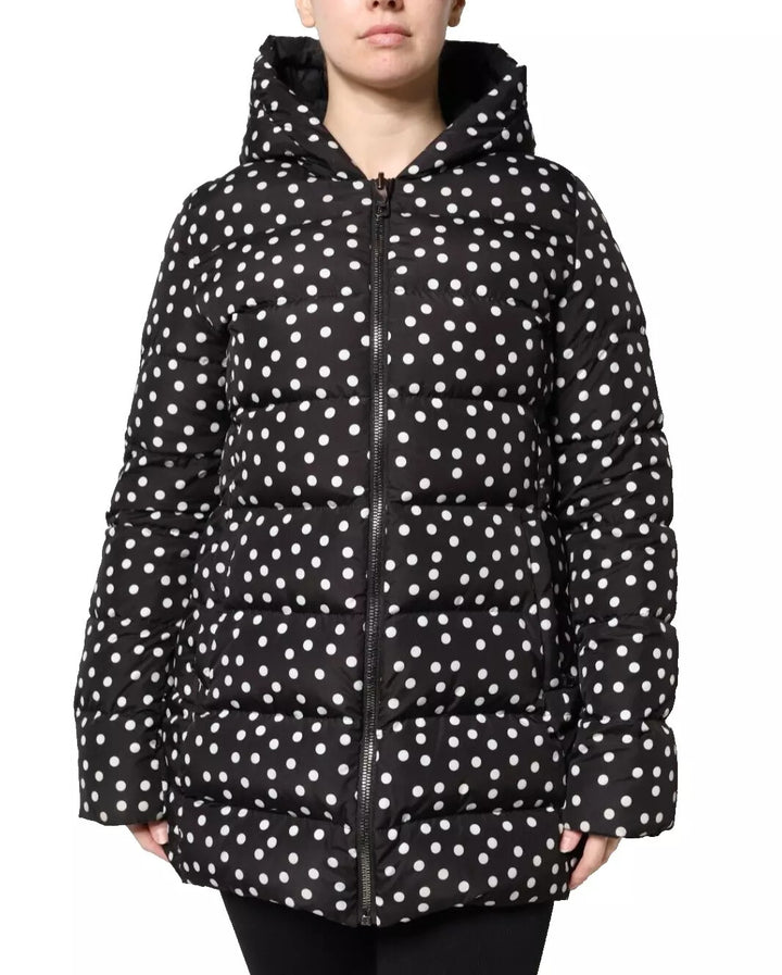 Dolce & Gabbana Black Polyester Hooded Reversible Jacket