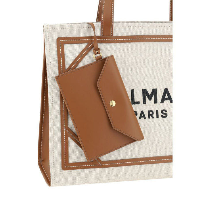 Balmain Beige Cotton Shoulder Bag