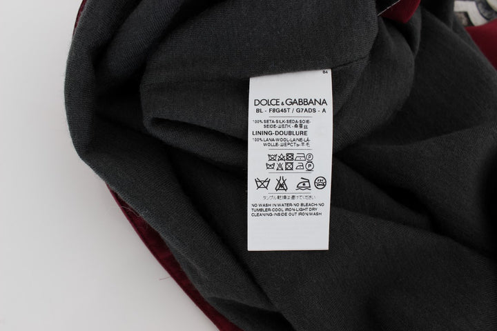 Dolce & Gabbana Red Knight Print Silk Blouse T-shirt