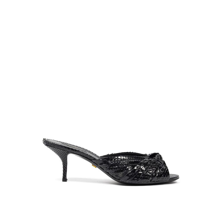 Dolce & Gabbana Black Snake Skin  Platform Sandals