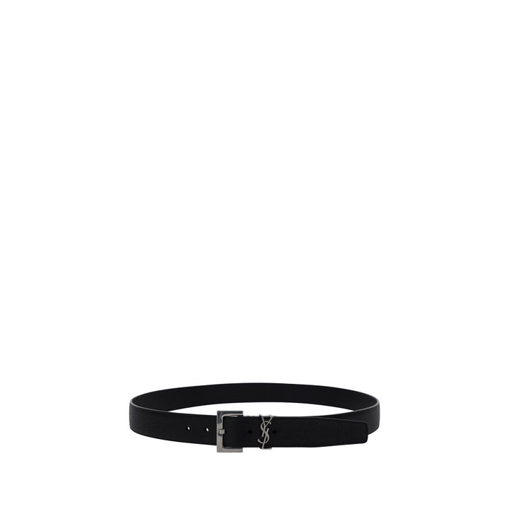 Saint Laurent Black Calf Leather Bos Taurus Regular Belt