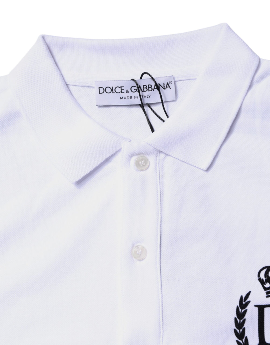Dolce & Gabbana White Cotton Crown Collared Men Polo T-shirt