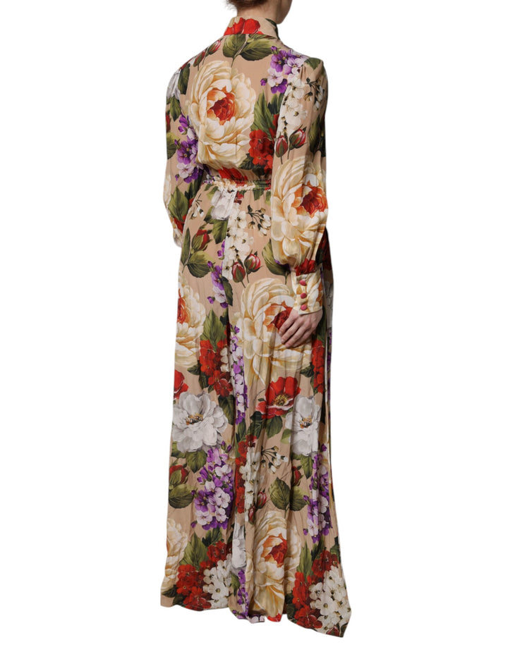 Dolce & Gabbana Multicolor Floral Wide Leg Jumpsuit Dress