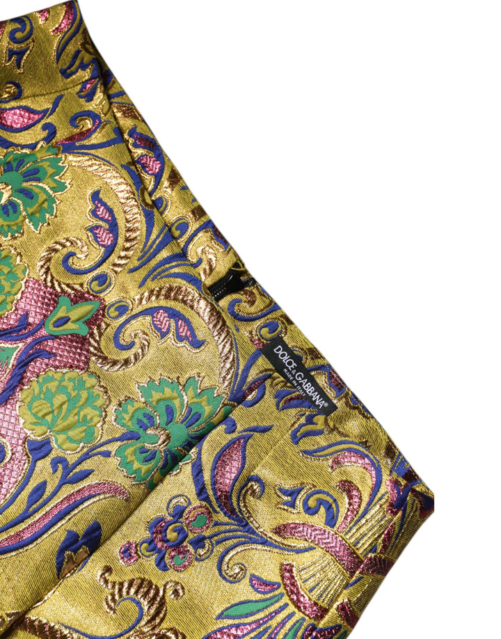 Dolce & Gabbana Multicolor Floral Jacquard Mid Waist Mini Skirt