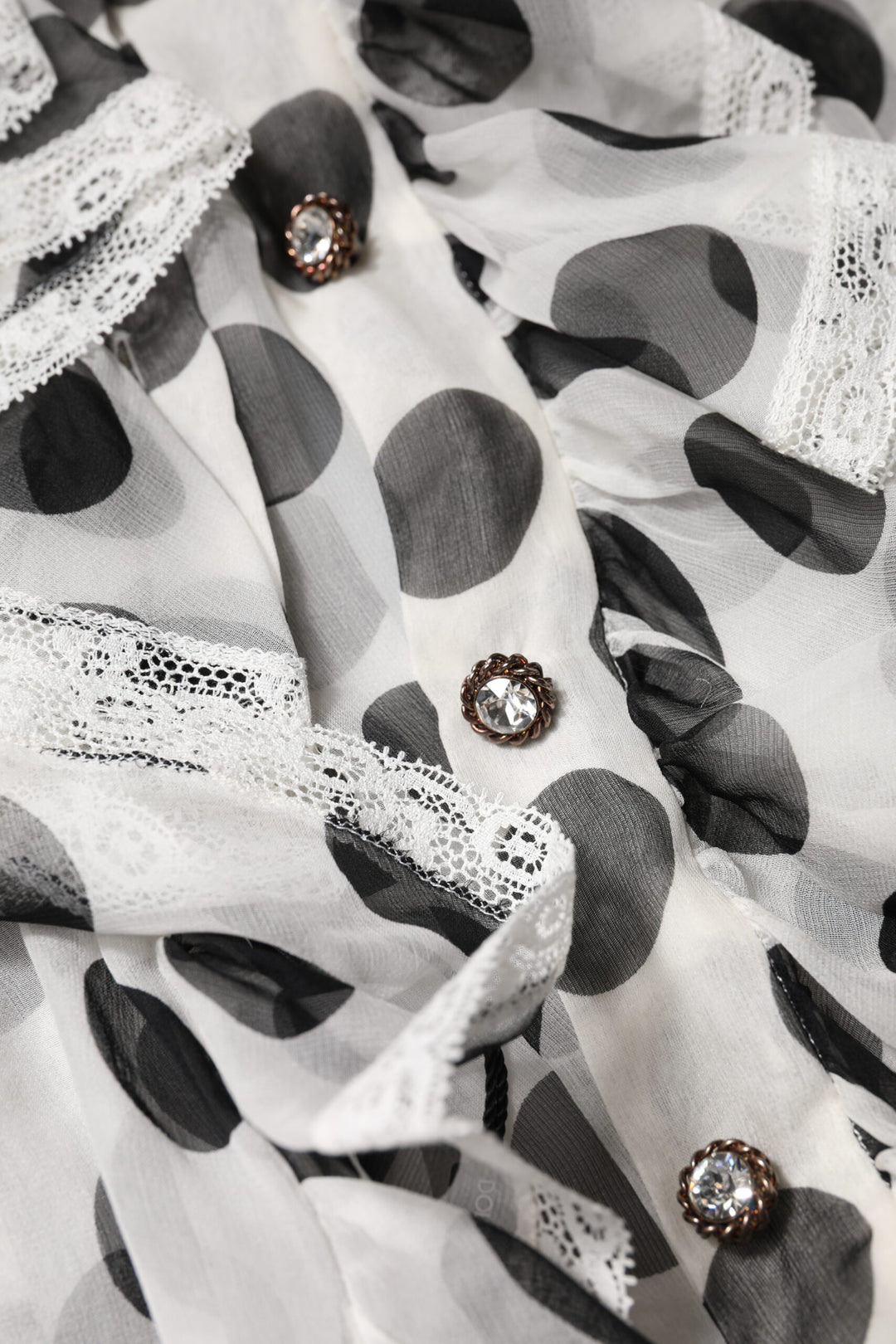 Dolce & Gabbana White Black Polka Dot Cotton Sleeveless Top