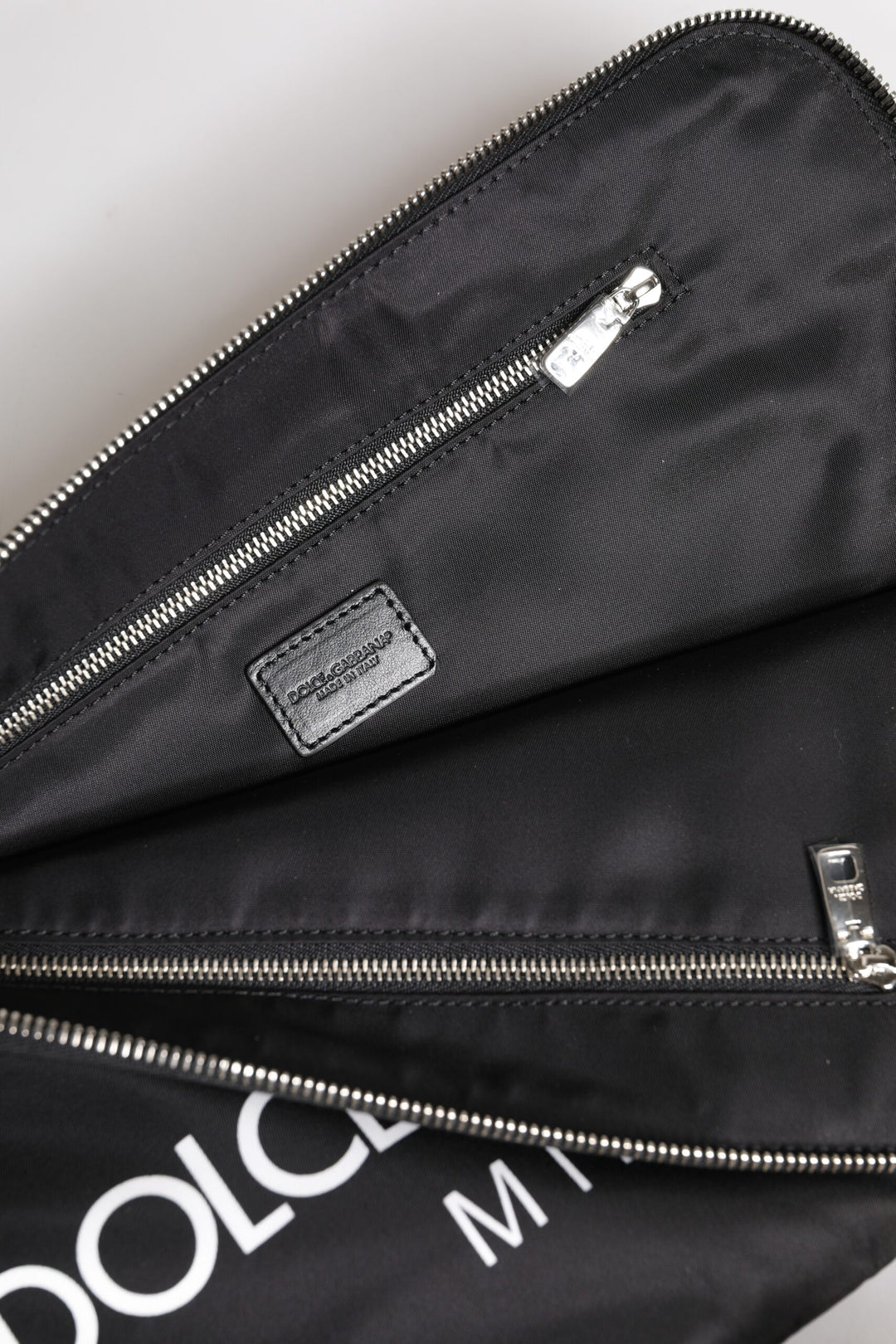 Dolce & Gabbana Black DG Milano Print Nylon Pouch Clutch Bag