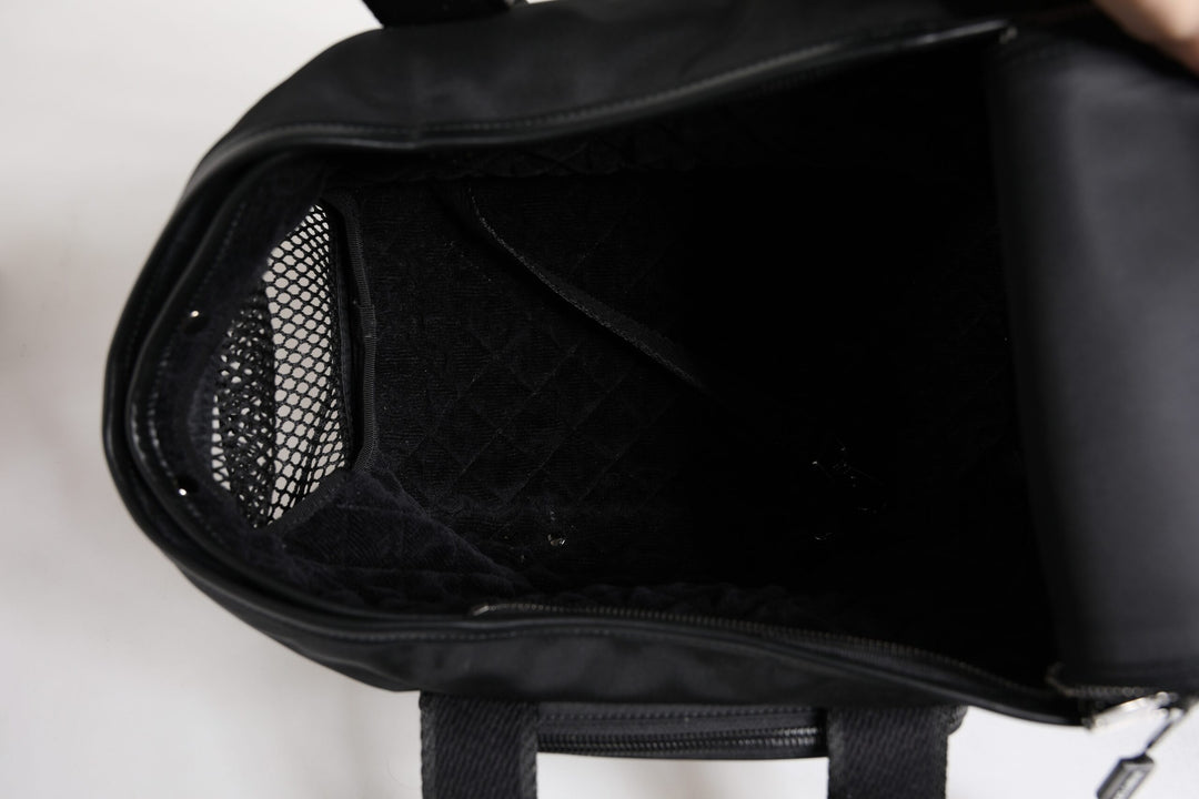 Dolce & Gabbana Black Shoulder Strap Pet Carry Logo Plaque Bag