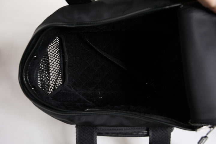 Dolce & Gabbana Black Shoulder Strap Pet Carry Logo Plaque Bag