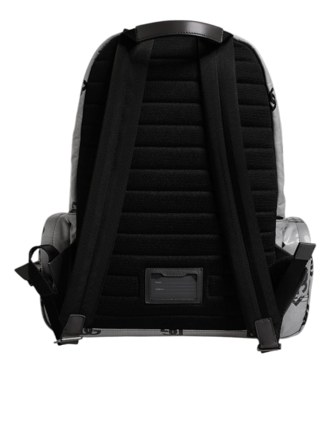 Dolce & Gabbana Polyester Gray Black DG Logo Plaque Backpack Bag