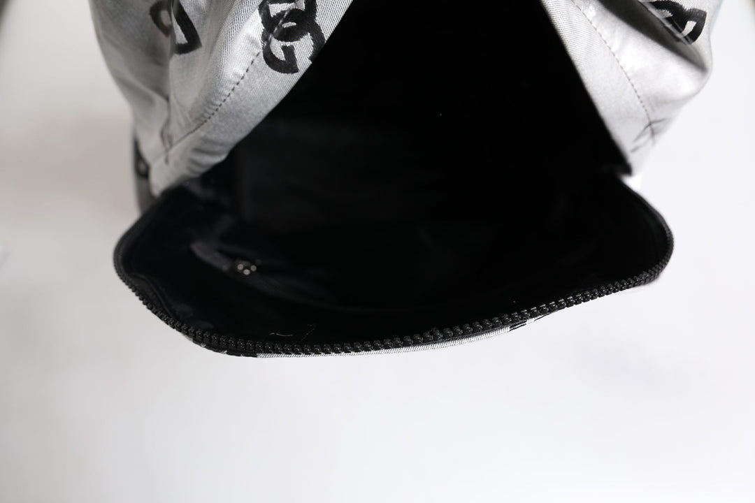 Dolce & Gabbana Polyester Gray Black DG Logo Plaque Backpack Bag