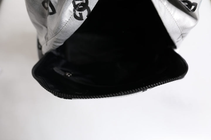 Dolce & Gabbana Polyester Gray Black DG Logo Plaque Backpack Bag