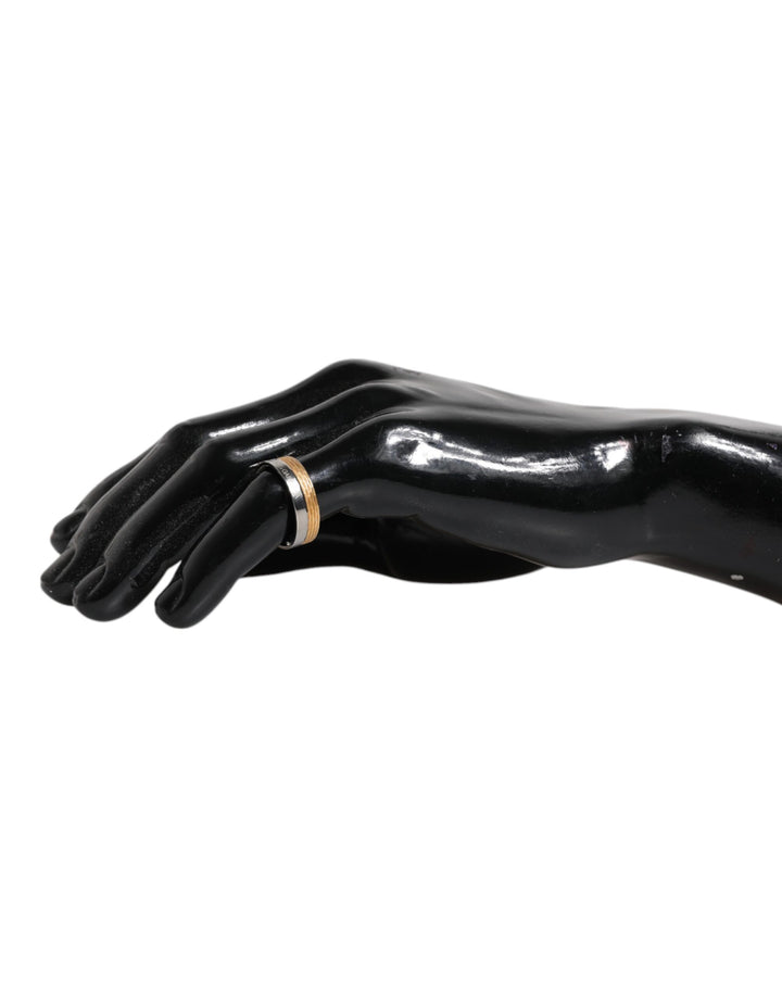 Dolce & Gabbana Gold Silver Tone Real Brass DG Logo Ring
