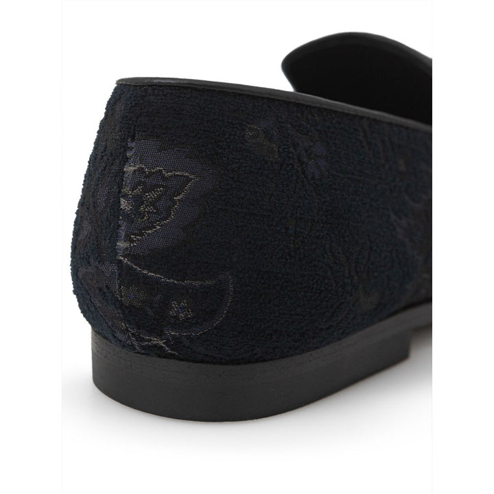 Etro Blue Leather Slip-On Loafers
