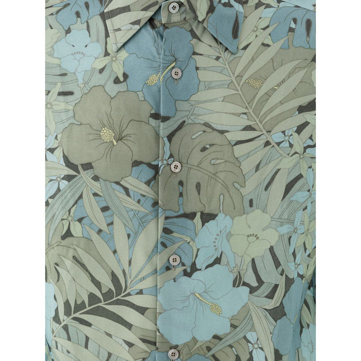 Tom Ford Blue Lyocell Pattern Shirt