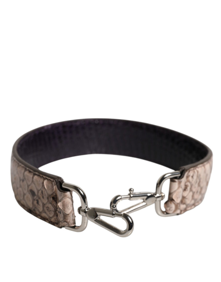 Dolce & Gabbana Black Cream Exotic Leather Bag Shoulder Strap