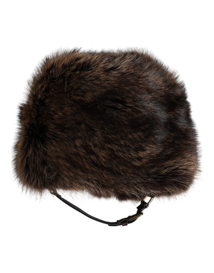 Dolce & Gabbana Brown Fur Women Bucket Hat