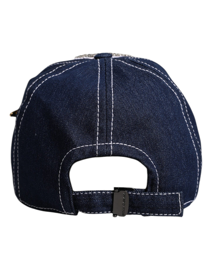 Dolce & Gabbana Blue Crystal Embellishment Baseball Cap