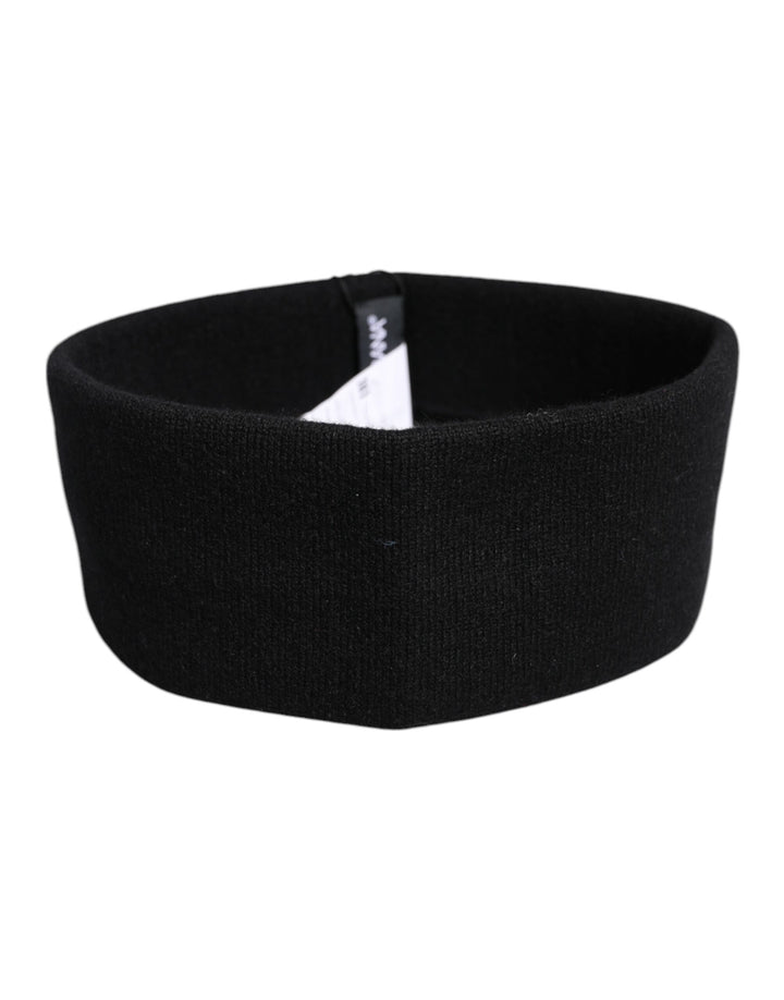 Dolce & Gabbana Black Cashmere Knitted Women Head Band Hat