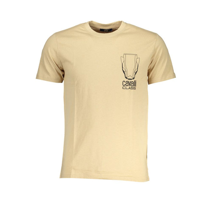 Cavalli Class Beige Cotton Men's T-Shirt