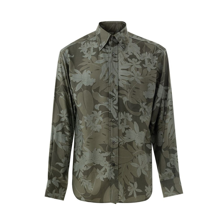 Tom Ford Green Lyocell Pattern Shirt