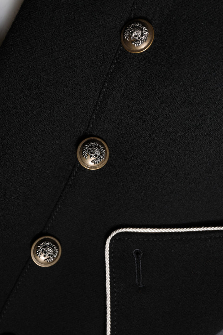 Dolce & Gabbana Black Wool Double Breasted Blazer Jacket