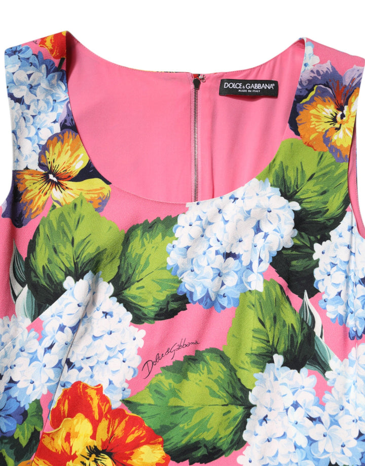 Dolce & Gabbana Multicolor Floral Sleeveless Sheath Dress