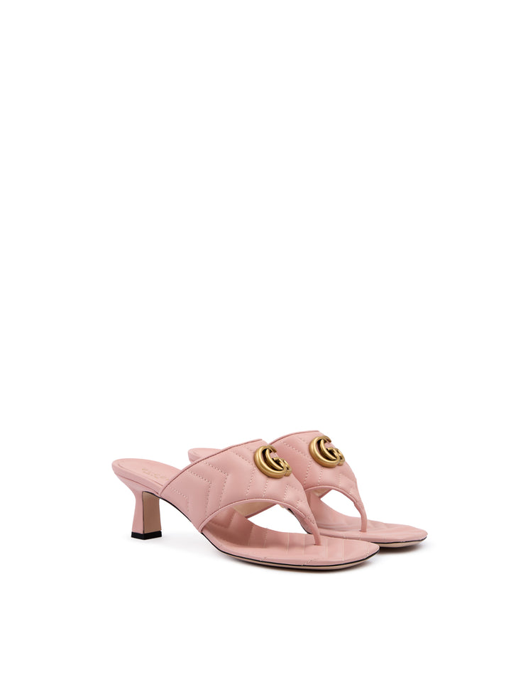 Gucci Mystic Pink Nappa Charlotte Leather Sandals