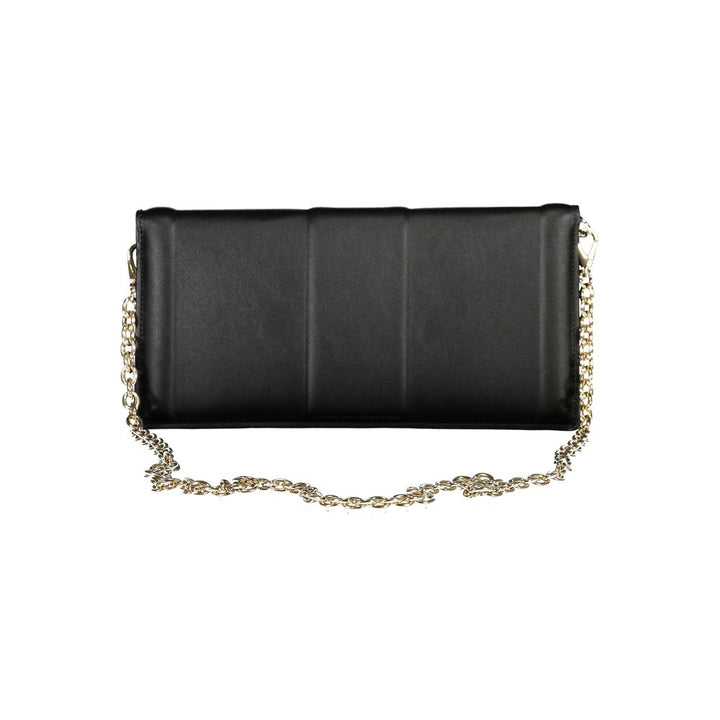 Mario Valentino Black Polyurethane Women Clutch