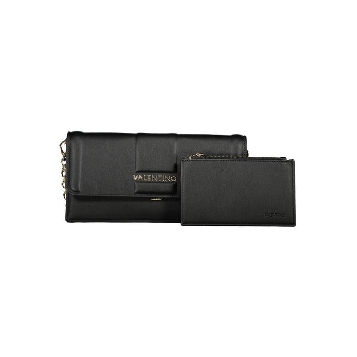 Mario Valentino Black Polyurethane Women Clutch