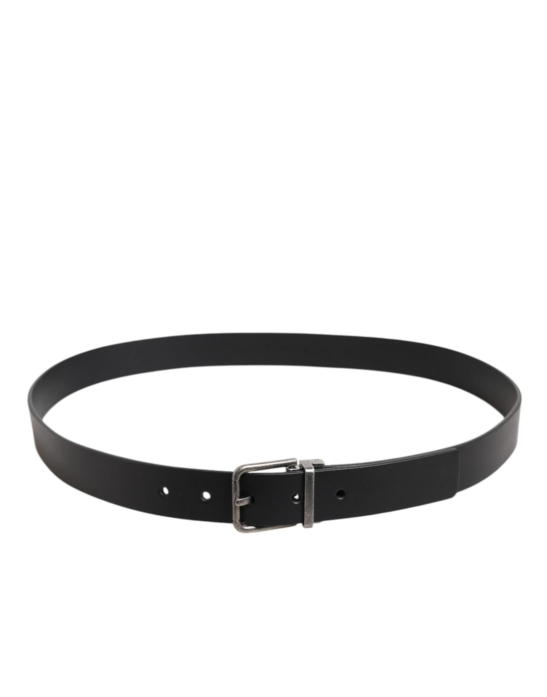 Dolce & Gabbana Black Classic Leather Metal Buckle Belt