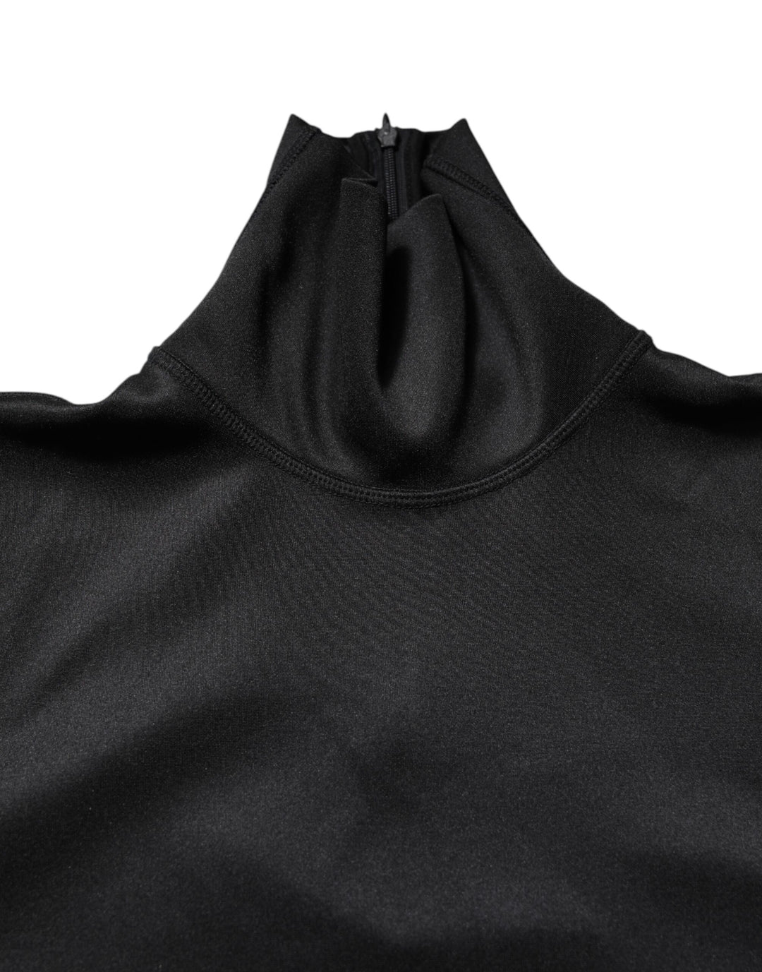 Dolce & Gabbana Black Polyester Turtleneck Pullover Sweater