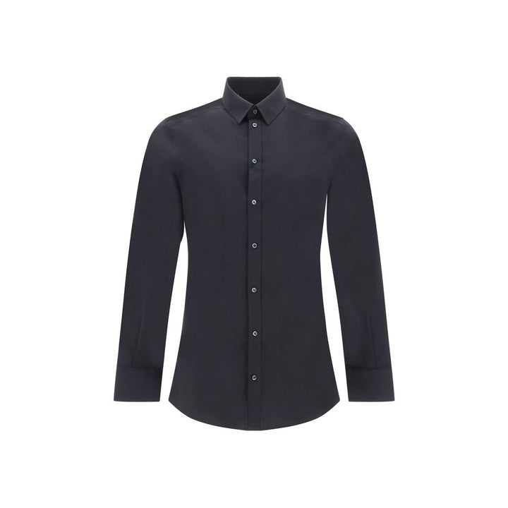 Dolce & Gabbana Black Elastane Dress Shirt