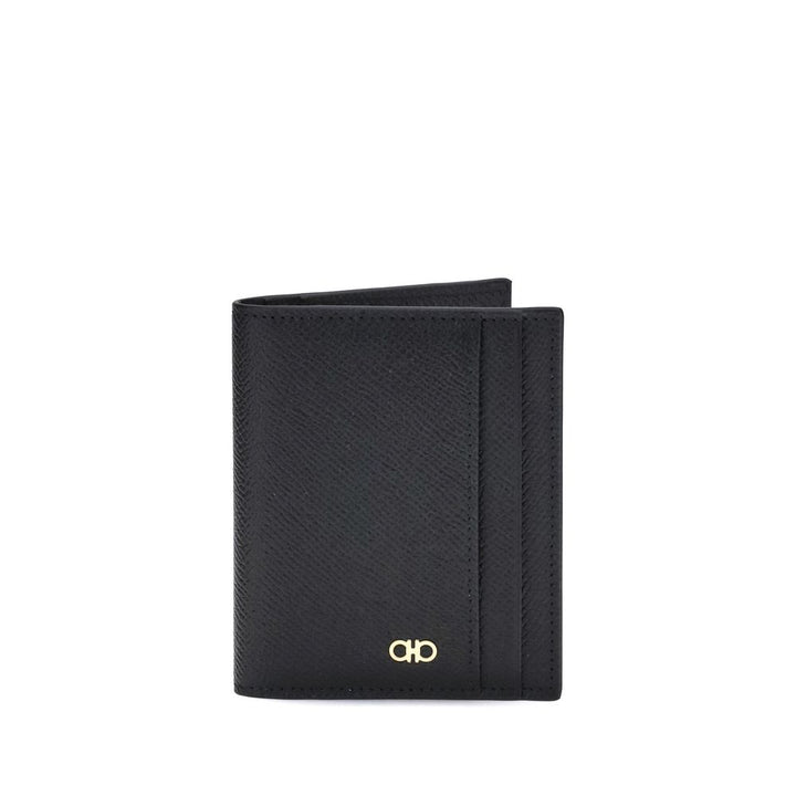 Ferragamo Black Calf Leather Bos Taurus Wallet