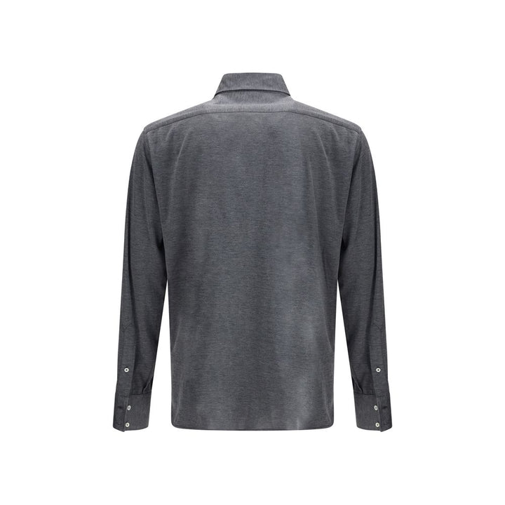 Brunello Cucinelli Gray Silk Shirt