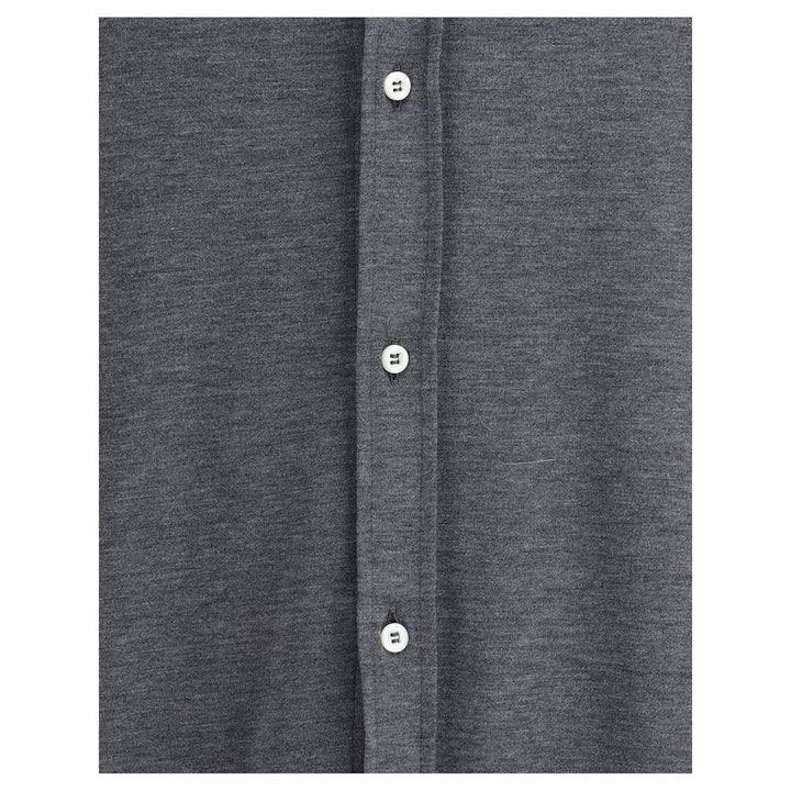 Brunello Cucinelli Gray Silk Shirt