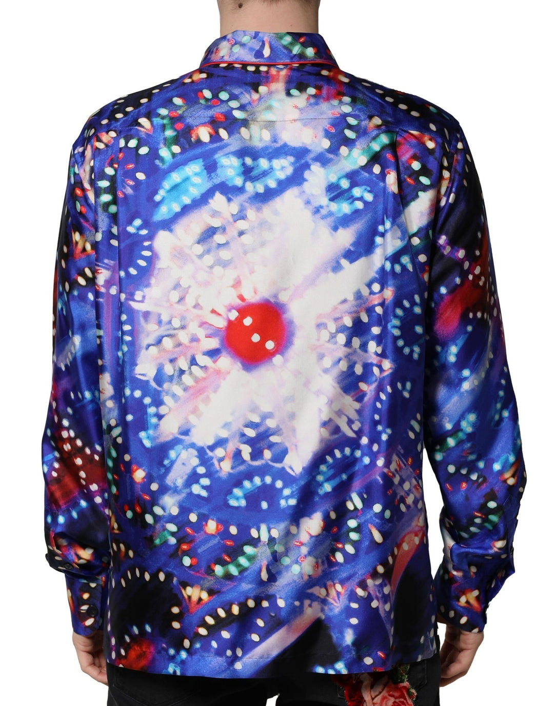 Dolce & Gabbana Multicolor Printed Silk Lounge Casual Shirt