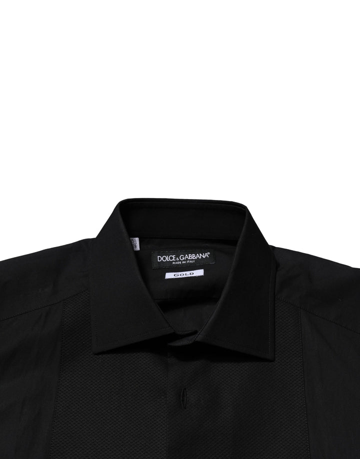 Dolce & Gabbana Black GOLD Long Sleeves Dress Formal Shirt